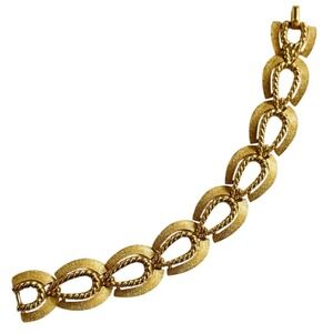 Crown Trifari Regal Link Bracelet VTG Gold plated Statement Horseshoe MCM 60s 7"